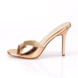 Zlato Růžové 10 cm CLASSIQUE-01 velké velikosti pantofle dámské