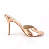 Zlato Růžové 10 cm CLASSIQUE-01 velké velikosti pantofle dámské