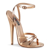 Zlato Růžové 15 cm Devious DOMINA-108 sandály na vysokém podpatku