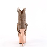 Zlato Růžové strass kamen 18 cm ADORE-1029CHRS pleaser kozačky western cowboy