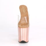 Zlato chrom 20 cm FLAMINGO-801 pantofle na podpatku a platformě