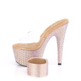 Zlato strass 18 cm BEJEWELED-712RS vysoké podpatky s kotníková manžeta