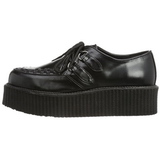 Černá Koženka V-CREEPER-502 Platformě Creepers Boty Pánské