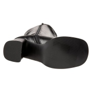 Černé vinyl kozačky 7,5 cm GOGO-300 dámské kozačky na podpatku pro muže