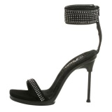 Černý 11,5 cm CHIC-40 fabulicious sandály na jehlovém podpatku
