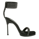 Černý 11,5 cm CHIC-40 fabulicious sandály na jehlovém podpatku