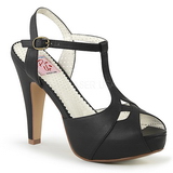 Černý 11,5 cm retro vintage BETTIE-23 Večerní Sandály s podpatkem