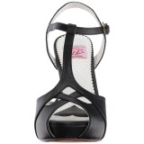 Černý 11,5 cm retro vintage BETTIE-23 Večerní Sandály s podpatkem