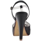 Černý 11,5 cm retro vintage BETTIE-23 Večerní Sandály s podpatkem