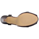 Černý 11,5 cm retro vintage BETTIE-23 Večerní Sandály s podpatkem