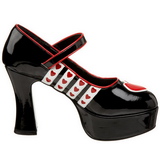 Černý 11 cm QUEEN-55 dámské boty na vysokém podpatku