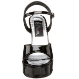 Černý 13 cm DEMONIA DOLLY-09 Vysoké Podpatky Platformě