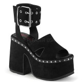 Černý 13 cm Demonia CAMEL-102 Platformě Sandály
