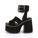 Černý 13 cm Demonia CAMEL-102 Platformě Sandály