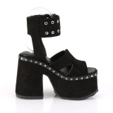 Černý 13 cm Demonia CAMEL-102 Platformě Sandály
