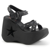 Černý 13 cm Demonia DYNAMITE-02 Platformě Klínové Sandály