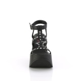 Černý 13 cm Demonia DYNAMITE-12 Platformě Klínové Sandály