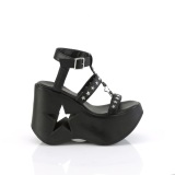 Černý 13 cm Demonia DYNAMITE-12 Platformě Klínové Sandály
