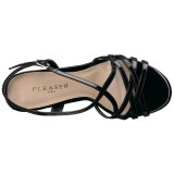 Černý 13 cm Pleaser AMUSE-13 dámské sandály na podpatku
