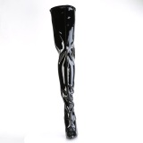 Černý 13 cm SEDUCE-4000 Vinylu platformě overknee kozačky crotch vysoký