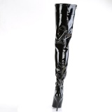 Černý 13 cm SEDUCE-4000 Vinylu platformě overknee kozačky crotch vysoký