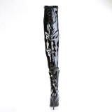 Černý 13 cm SEDUCE-4000SLT Vinylu platformě overknee kozačky crotch vysoký