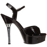 Černý 14 cm ALLURE-609 Stilettos Jehlové Podpatky