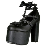 Černý 14 cm DemoniaCult TORMENT-600 platformě gothic boty