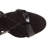Černý 15 cm DELIGHT-698 dámské sandály gladiátorky