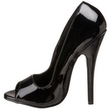 Černý 15 cm DOMINA-212 dámské boty na vysokém podpatku