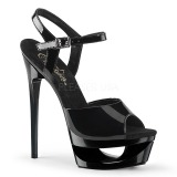 Černý 16,5 cm ECLIPSE-609 Stilettos Jehlové Podpatky