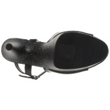 Černý 18 cm ADORE-709MMG třpyt boty na platformě a podpatku