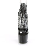 Černý 18 cm ADORE-765RM třpyt sandaly na platformě a podpatku