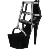 Černý 18 cm ADORE-798 dámské boty na vysokém podpatku