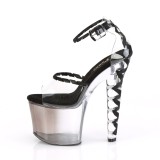 Černý 18 cm LOVESICK-712T pleaser sandály na korzet podpatky