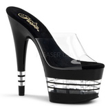 Černý 18 cm Pleaser ADORE-701LN Pantofle Vysoké Podpatky