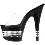 Černý 18 cm Pleaser ADORE-701LN Pantofle Vysoké Podpatky