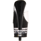 Černý 18 cm Pleaser ADORE-701LN Pantofle Vysoké Podpatky