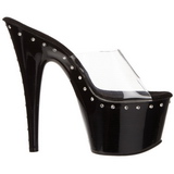 Černý 18 cm Pleaser ADORE-701LS Vysoké Podpatky Platformě