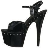 Černý 18 cm Pleaser ADORE-709LS Vysoké Podpatky Platformě