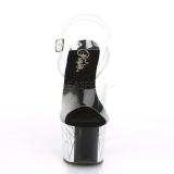 Černý 18 cm Pleaser SKY-308CP-3 Sandály na podpatku pro tanec na tyči