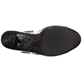 Černý 18 cm Pleaser SKY-308MG třpyt boty na vysokém podpatku