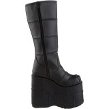 Černý 18 cm STACK-301 demonia kozačky - unisex cyberpunk boty