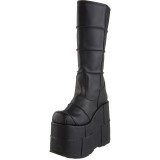 Černý 18 cm STACK-301 demonia kozačky - unisex cyberpunk boty