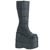 Černý 18 cm STACK-301 demoniacult kozačky - unisex cyberpunk boty
