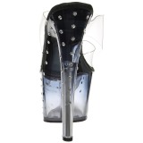Černý 18 cm STARDUST-702T Strass kamen platformy pantoflicky dámské