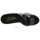Černý 18 cm STARDUST-702T Strass kamen platformy pantoflicky dámské