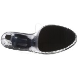 Černý 18 cm STARDUST-702T Strass kamen platformy pantoflicky dámské