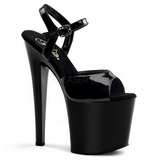 Černý 19 cm Pleaser TABOO-709 Vysoké Podpatky Platformě