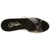 Černý 20 cm FLAMINGO-801ABLS Strass kamen platformy pantoflicky dámské